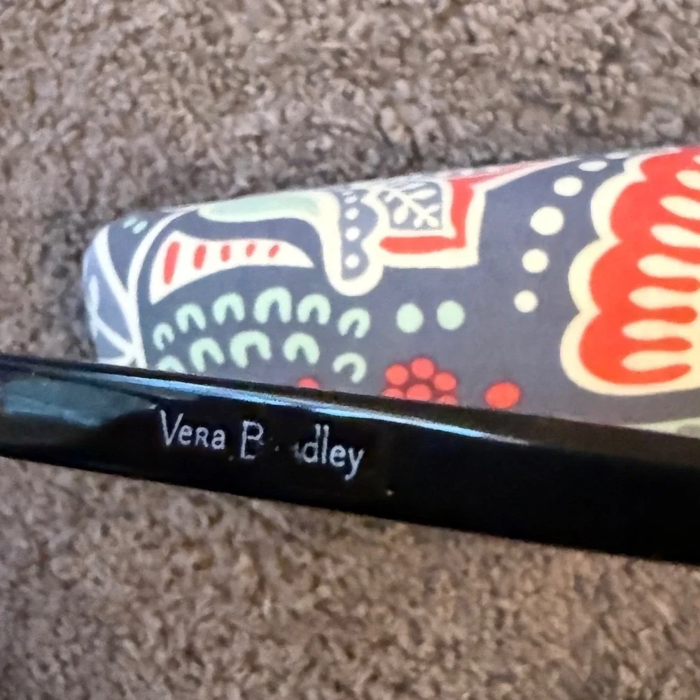 Vera Bradley Womens Grey Nomadic Floral Paisley Eyeglass‎ Frames with Hard Case